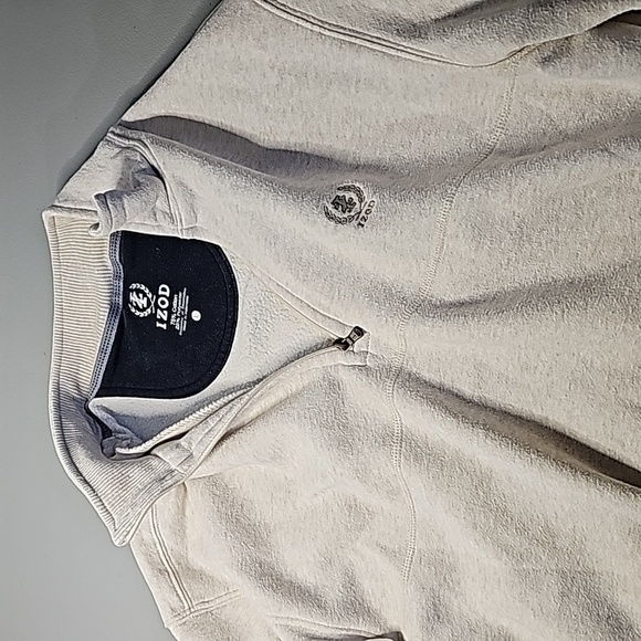 IZOD large cream half zip sweater - Picture 6 of 7
